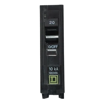 Interruptor termomagnético QO de 20A, 1 polo 120V enchufable
