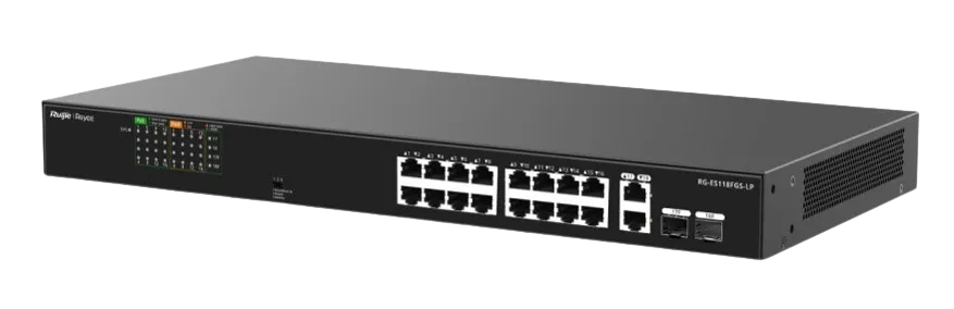 Switch Ruijie Reyee 16 Puertos PoE + 2 Uplinks Gigabit